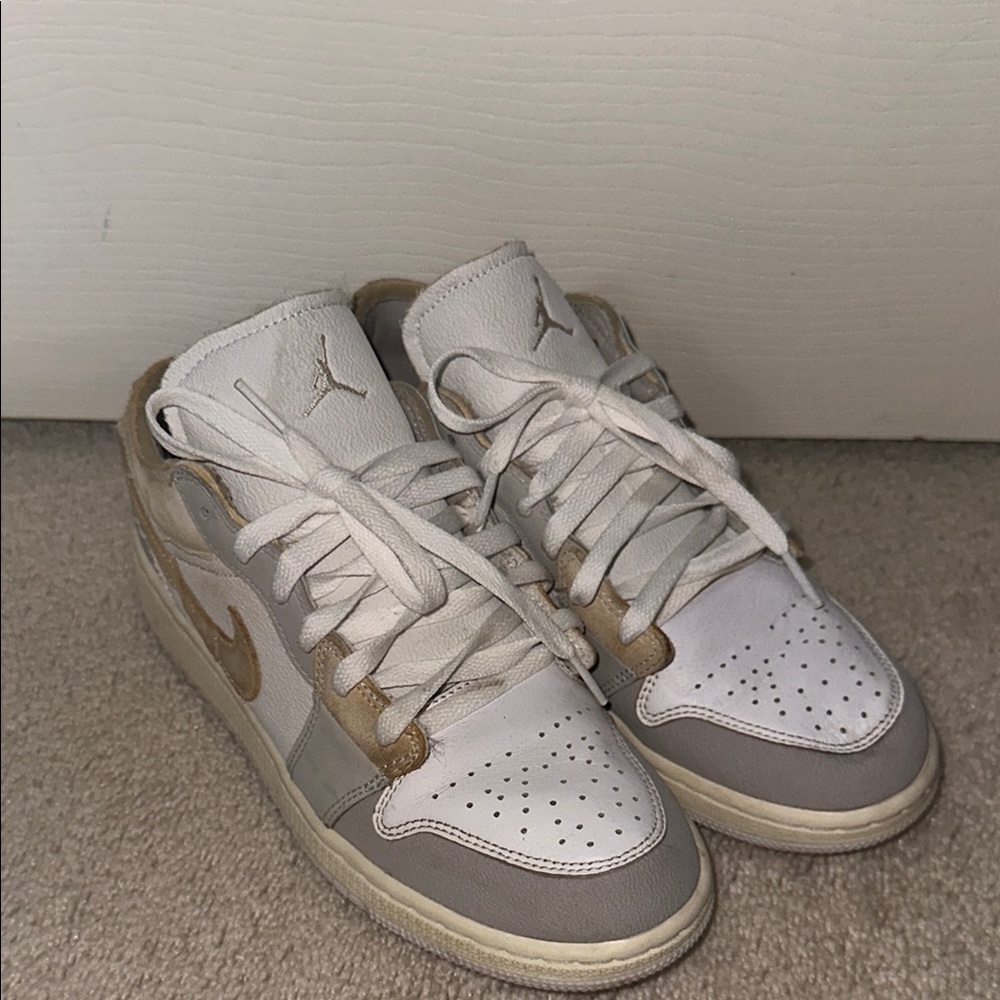 Jordan Women's Sneakers in White, cream, and tan